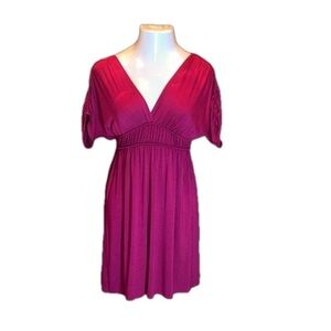 M.S.S.P. "MAX STUDIO SPECIALTY PRODUCTS" Burgundy V-Neck Pop-Over Dress Size M